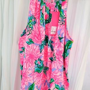 Lilly Pulitzer Bowen Top Pink Blossom